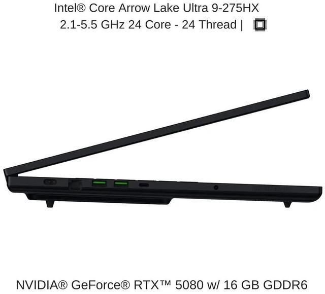 Alt view image 2 of 7 - Razer Blade 18 [2025] Black, 18" Dual UHD+ 240Hz / FHD+ 440Hz, 2.1 GHz Ultra 9-275HX , RTX 5090, 32 GB DDR5 RAM, 2 TB PCIe SSD, Windows 11 Home