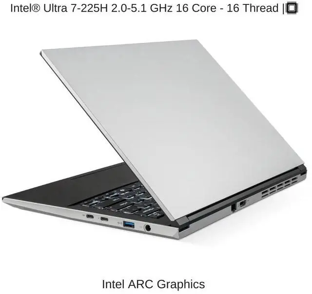 Alt view image 3 of 7 - [2025] HIDevolution EVOC High Performance Systems V5402B (V540TU1) 14" FHD+, 2.0 GHz Ultra 7-255H, Intel ARC, 96 GB DDR5 RAM, 8 TB PCIe SSD, Windows 11 Pro