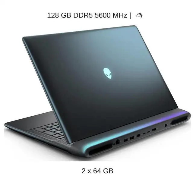 Alt view image 3 of 7 - [2025] Alienware 18 Area-51 [Membrane Keyboard] 18" QHD+ 240Hz, 2.1 GHz Ultra 9-275HX, RTX 5090, 64 GB DDR5 RAM, 2 TB PCIe SSD, Windows 11 Home