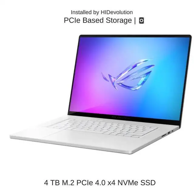 Alt view image 5 of 7 - [2025] HIDevolution ASUS ROG Zephyrus G16 GU605CR [White] 16" WQXGA 240Hz OLED, 2.7 GHz Ultra 9-285H, RTX 5070TI, 32 GB LPDDR5X RAM, 4 TB PCIe SSD, Windows 11 Pro