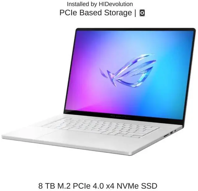 Alt view image 5 of 7 - [2025] HIDevolution ASUS ROG Zephyrus G16 GU605CR [White] 16" WQXGA 240Hz OLED, 2.7 GHz Ultra 9-285H, RTX 5070TI, 32 GB LPDDR5X RAM, 8 TB PCIe SSD, Windows 11 Pro