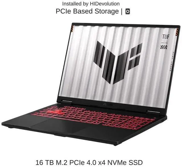 Alt view image 5 of 7 - [2025] HIDevolution ASUS TUF Gaming A16 FA608UP 6" FHD+ 165Hz IPS-Level, 4.0 GHz Ryzen 9 270, RTX 5070, 32 GB DDR5 RAM, 16 TB PCIe SSD, Windows 11 Home