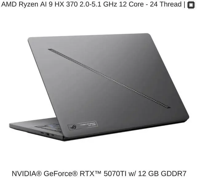 Alt view image 3 of 7 - [2025] HIDevolution ASUS ROG Zephyrus G14 GA403WR [Grey] 14" 3K 120Hz OLED, 2.0 GHz Ryzen AI 9 HX 370, RTX 5070TI, 32GB LPDDR5X RAM, 4 TB PCIe SSD, Windows 11 Pro