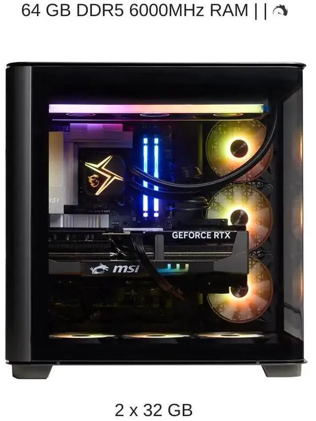 Alt view image 4 of 7 - [2025] HIDevolution MSI Vision Elite RS AI 2NVZ9 3.2 GHz Ultra 9-285K, RTX 5090, 64 GB DDR5 RAM, 2 TB PCIe SSD, Windows 11 Pro