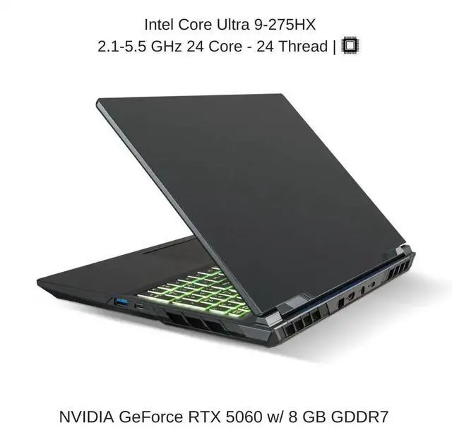 Alt view image 3 of 7 - [2025] HIDevolution EVOC High Performance Systems V3503B (V350WNNQ) 15.6" FHD 144Hz, 2.1 GHz Ultra 9-275HX, RTX 5060, 16 GB DDR5 RAM, 1 TB PCIe SSD, Windows 11 Pro