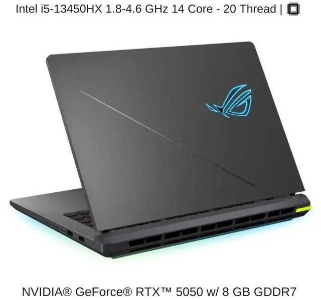 Alt view image 3 of 7 - [2025] HIDevolution ASUS ROG Strix G16 G615JH 16" WUXGA 165Hz IPS-Level, 1.8 GHz i5-13450HX, RTX 5050, 16 GB DDR5 RAM, 1 TB PCIe SSD, Windows 11 Home