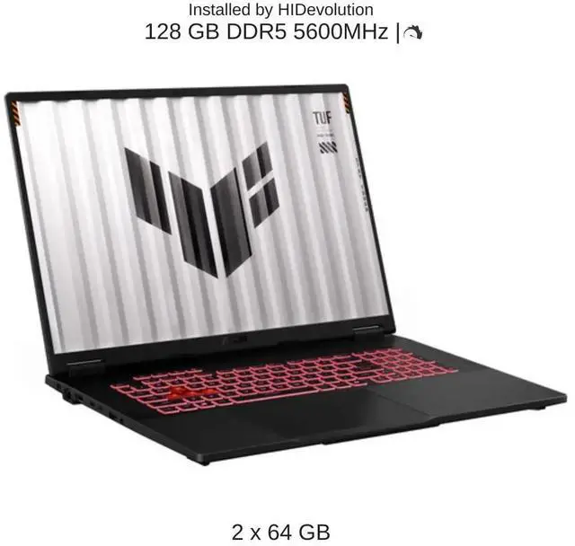 Alt view image 4 of 7 - [2025] HIDevolution ASUS TUF Gaming A18 FA808UH 18" FHD+ 144Hz IPS-Level, 3.8 GHz Ryzen 7 260, RTX 5050, 128 GB DDR5 RAM, 1 TB PCIe SSD, Windows 11 Home