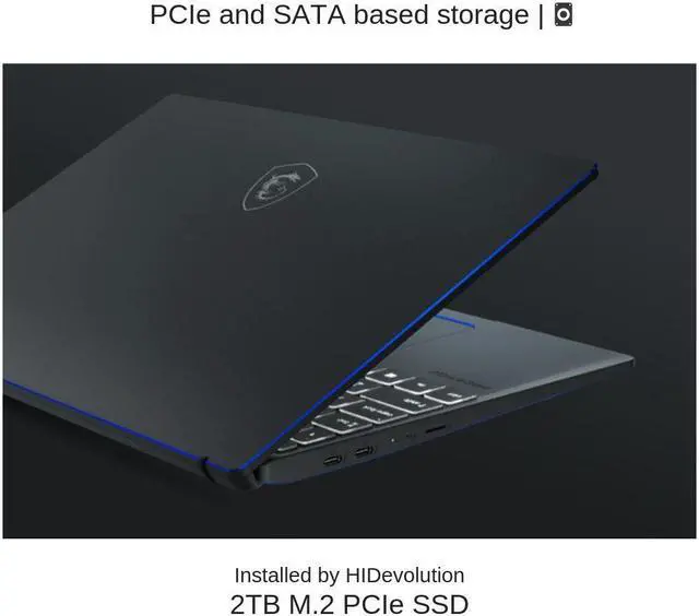 Alt view image 5 of 7 - HIDevolution MSI Prestige 14 A10SC 14” UHD | Grey with Blue Diamond Cut | 1.1 GHz i7-10710U, GTX 1650 Max-Q, 16GB 2133MHz RAM, 2TB PCIe SSD | Authorized Performance Upgrades & Warranty