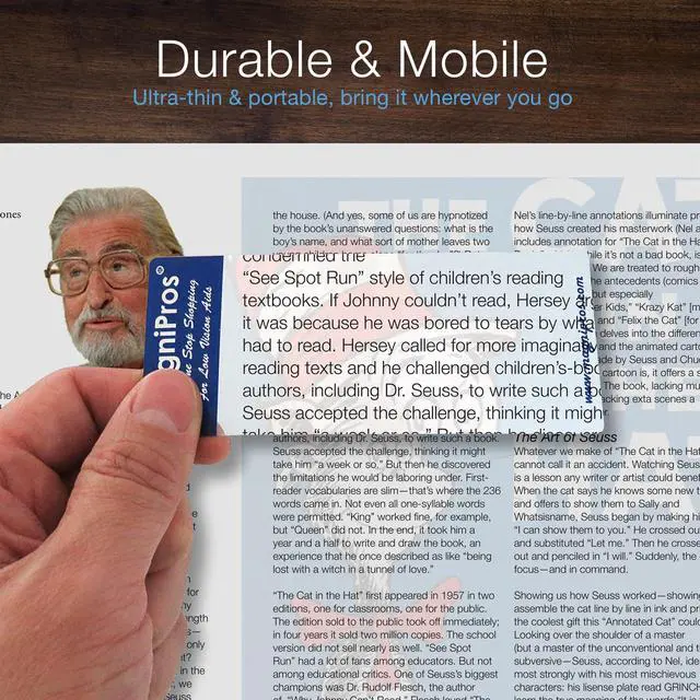 Alt view image 6 of 8 - MagniPros Premium 3X (300%) Page Magnifying Lens With 3 Bonus Bookmark Magnifiers for Reading Small Prints, Low Vision Aids & Solar Projects