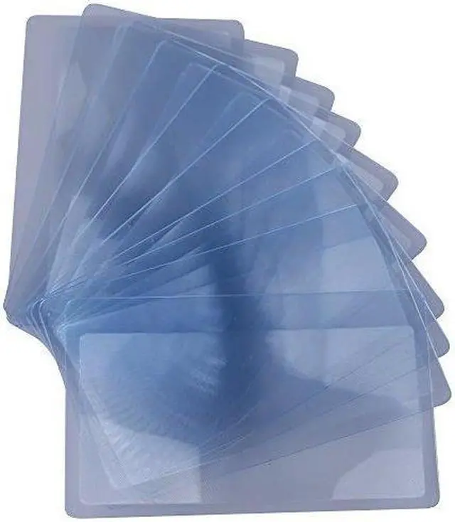 Alt view image 2 of 2 - MagniPros Pack of 12 Credit Card Sized Magnifying Lenses with 3 Bonus Pouch- 3X Enlarge 300%