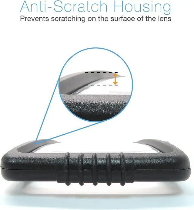 Alt view image 6 of 7 - MagniPros Jumbo Size Magnifying Glass Wide Horizontal Lens(3X Magnification)- Shockproof Housing & Scratch Resistant Design W/Large Viewing Area Ideal for Reading Small Prints & Low Vision
