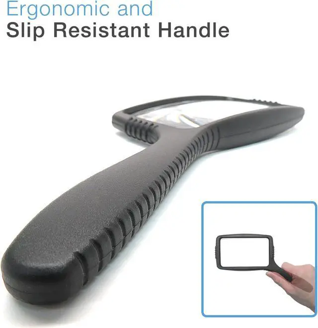 Alt view image 5 of 7 - MagniPros Jumbo Size Magnifying Glass Wide Horizontal Lens(3X Magnification)- Shockproof Housing & Scratch Resistant Design W/Large Viewing Area Ideal for Reading Small Prints & Low Vision