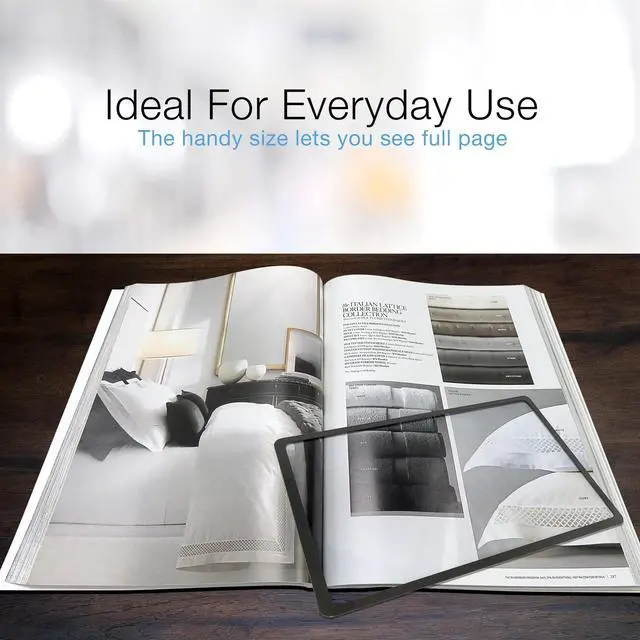Alt view image 5 of 8 - MagniPros Premium 3X (300%) Page Magnifying Lens With 3 Bonus Bookmark Magnifiers for Reading Small Prints, Low Vision Aids & Solar Projects