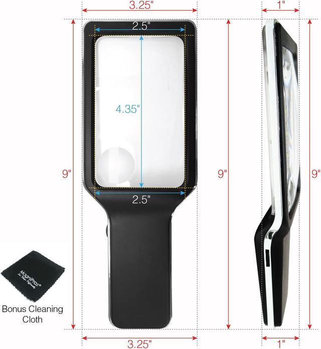Alt view image 6 of 8 - MagniPros 3X(300%) Magnifying Glass with [10 Anti-Glare & Dimmable LEDs]-Evenly Lit Viewing Area-The Brightest & Best Reading Magnifier for Small Prints, Low Vision Seniors, Macular Degeneration