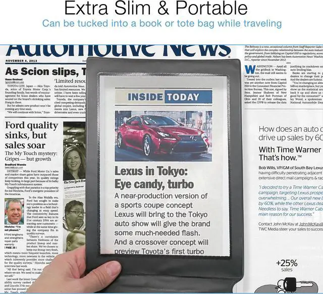 Alt view image 5 of 7 - MagniPros 2X Large Full Page Magnifier Magnifying Sheet with 3 Bonus Bookmark Magnifier- Magnifies Entire Page at Once Ideal for Reading & Low Vision Seniors