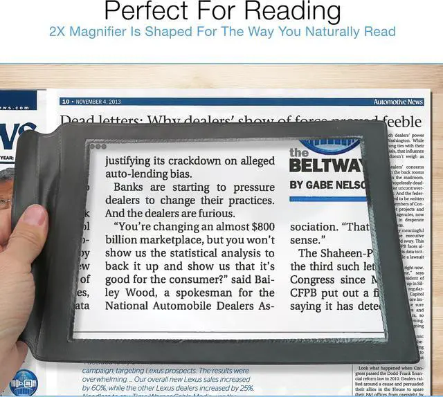Alt view image 2 of 7 - MagniPros 2X Large Full Page Magnifier Magnifying Sheet with 3 Bonus Bookmark Magnifier- Magnifies Entire Page at Once Ideal for Reading & Low Vision Seniors