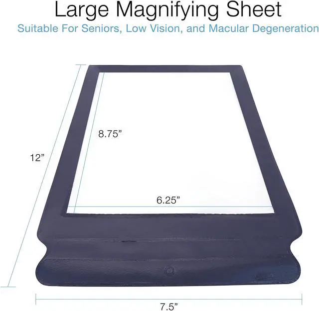 Alt view image 3 of 7 - MagniPros 2X Large Full Page Magnifier Magnifying Sheet with 3 Bonus Bookmark Magnifier- Magnifies Entire Page at Once Ideal for Reading & Low Vision Seniors