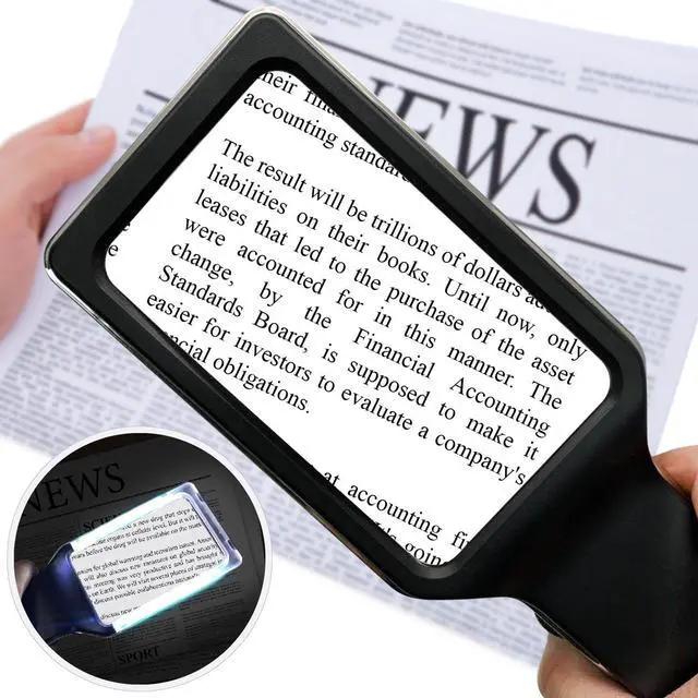 Alt view image 6 of 7 - [Rechargeable] 4X Magnifying Glass with [10 Anti-Glare & Fully Dimmable LEDs]-Evenly Lit Viewing Area-The Brightest & Best Reading Magnifier for Small Prints, Low Vision Seniors, Macular Degeneration
