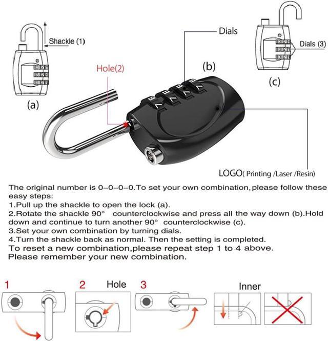 Alt view image 5 of 7 - Password Lock TSA 330 Approved Travel Luggage 4 Digit - axGear