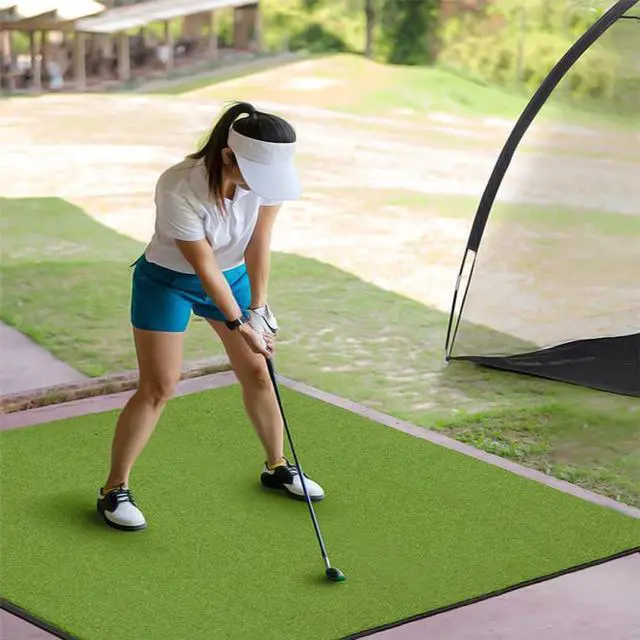 Alt view image 3 of 7 - Golf Hitting Mat Artificial Turf Mat for Indoor Outdoor Practice 3x4 Ft Backyard Fun - axGear