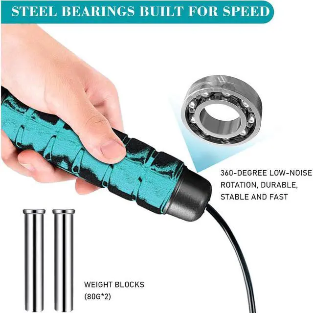 Alt view image 4 of 6 - Ropeless Jump Rope Weight Adjustable Fitness Workout Sport Skipping Cordless - axGear