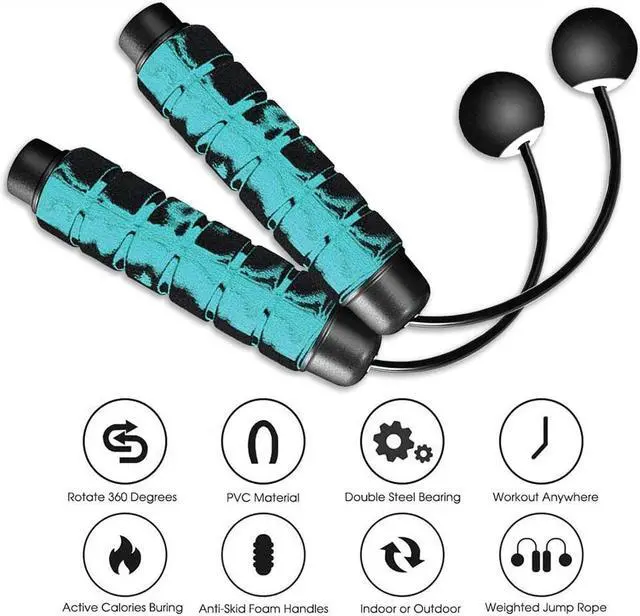 Alt view image 5 of 6 - Ropeless Jump Rope Weight Adjustable Fitness Workout Sport Skipping Cordless - axGear