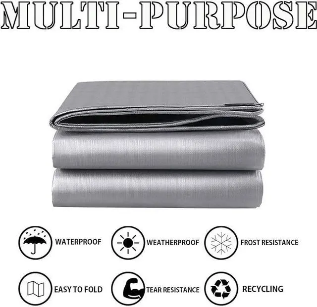 Alt view image 4 of 7 - Outdoor Tarp with Grommets Heavy Duty Rainproof Tarpaulin Sheet Cover - axGear