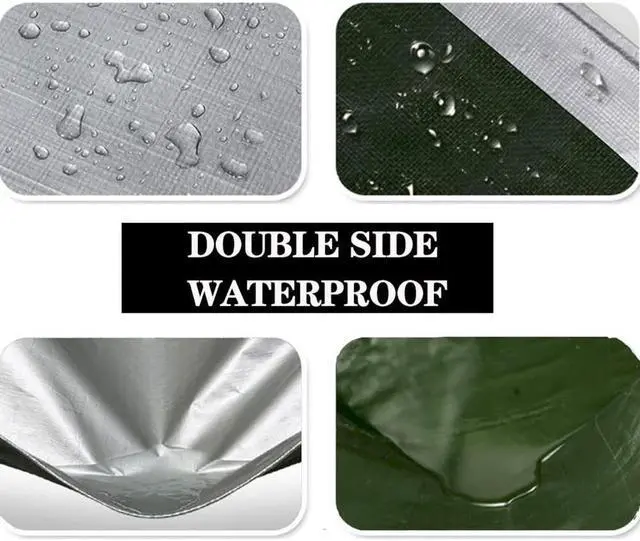 Alt view image 6 of 7 - Outdoor Tarp with Grommets Heavy Duty Rainproof Tarpaulin Sheet Cover - axGear