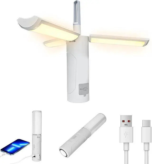 Alt view image 4 of 7 - Lantern Flashlight LED Camping Tent Light Foldable Power Bank Water Resistant - axGear