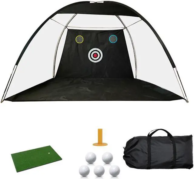 Alt view image 6 of 7 - Golf Practice Hitting Net Ball Turf Tee Set for Indoor Backyard Portable - axGear