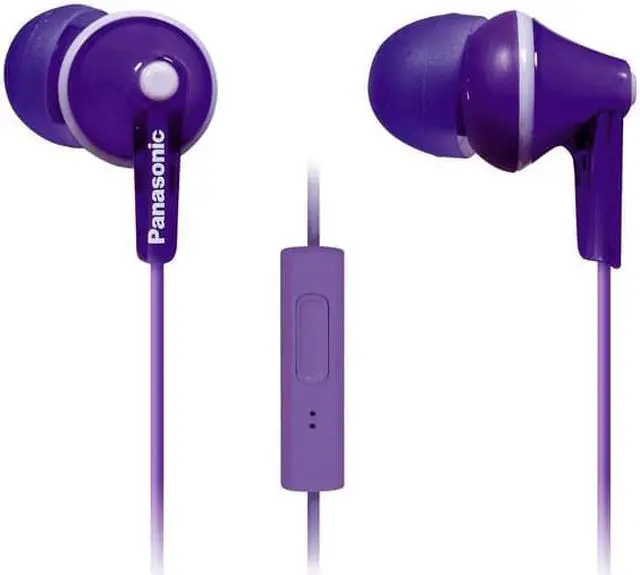 Alt view image 6 of 14 - Panasonic Rp-tcm125-v Tcm125 Earbuds With Remote & Microphone (Purple)