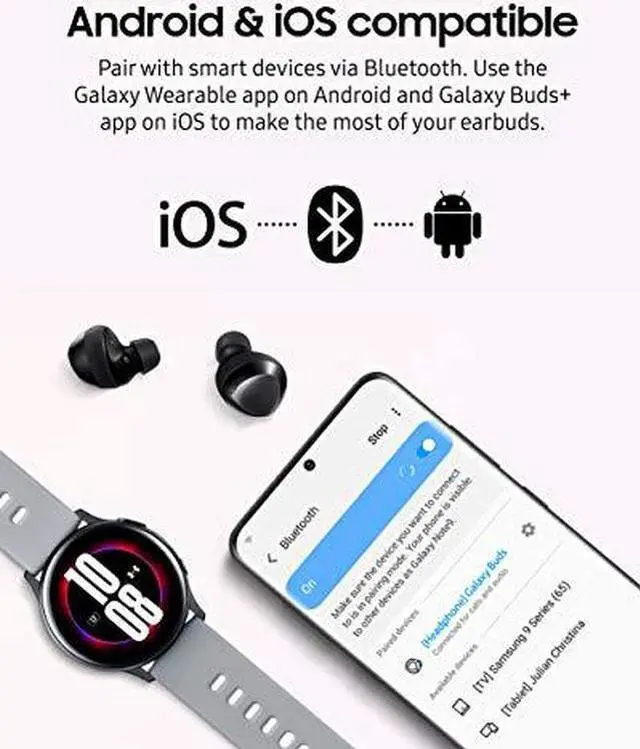Alt view image 6 of 20 - Samsung Galaxy Buds+ True Wireless Bluetooth Earbud Headphones - Black