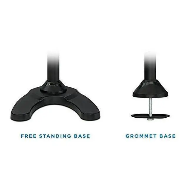 Alt view image 6 of 7 - Mount-It! Free Standing Dual Monitor Stand | Double Arm Desk Mount Fits Two x 21 24 27 Inch Computer Screens | 2 Heavy Duty Full Motion Adjustable Arms | VESA 75 100 Compatible | Grommet Base Included
