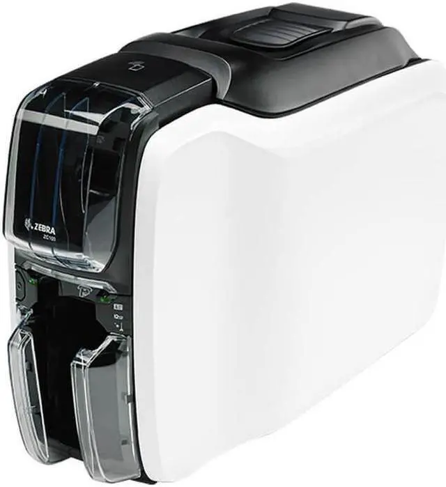 Alt view image 3 of 3 - Zebra ZC100 Single Sided USB Ethernet Wi-Fi ID Card Printer ZC11-000W000US00