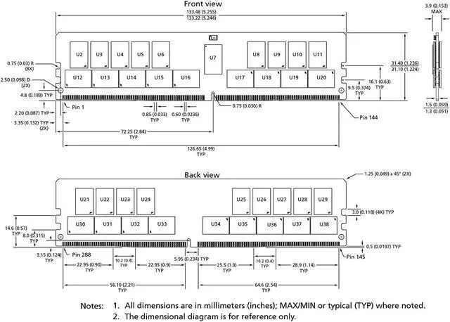 Alt view image 5 of 5 - Micron 32GB PC4-19200 DDR4-2400MHz ECC Registered CL17 288-Pin DIMM 1.2V Dual Rank Memory Module Mfr P/N MTA36ASF4G72PZ-2G3B1