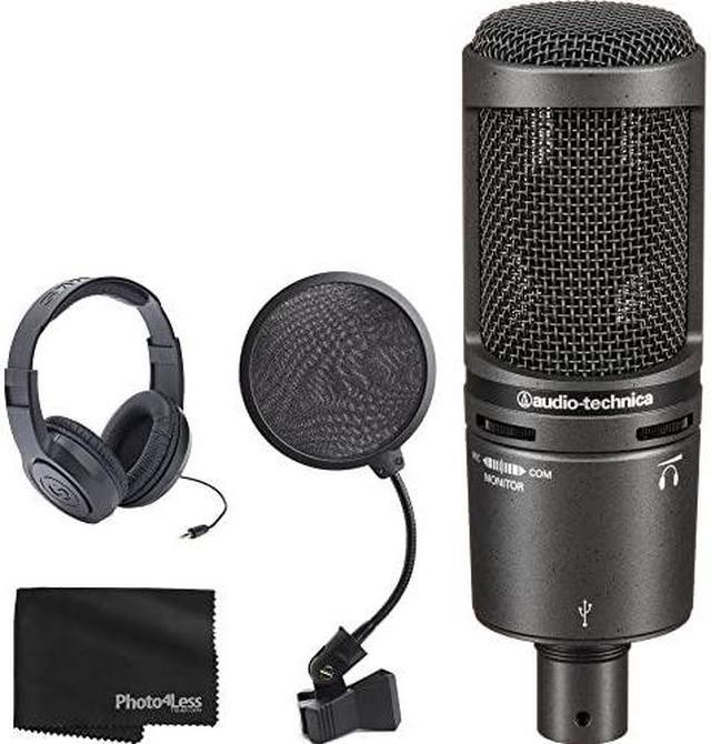 Audio-Technica AT2020USB+ Cardioid Condenser USB Microphone + Pop