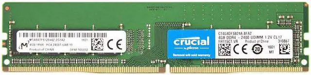 Alt view image 10 of 20 - Crucial 4GB DDR4 2400 MT/s (PC4-19200) SR x8 DIMM 288-Pin - CT4G4DFS824A