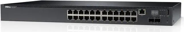 Alt view image 3 of 4 - Dell Networking N2024P - Switch - L2+ - Managed - 24 x 10/100/1000 + 2 x 10 Gigabit SFP+ - rack-mountable - PoE+
