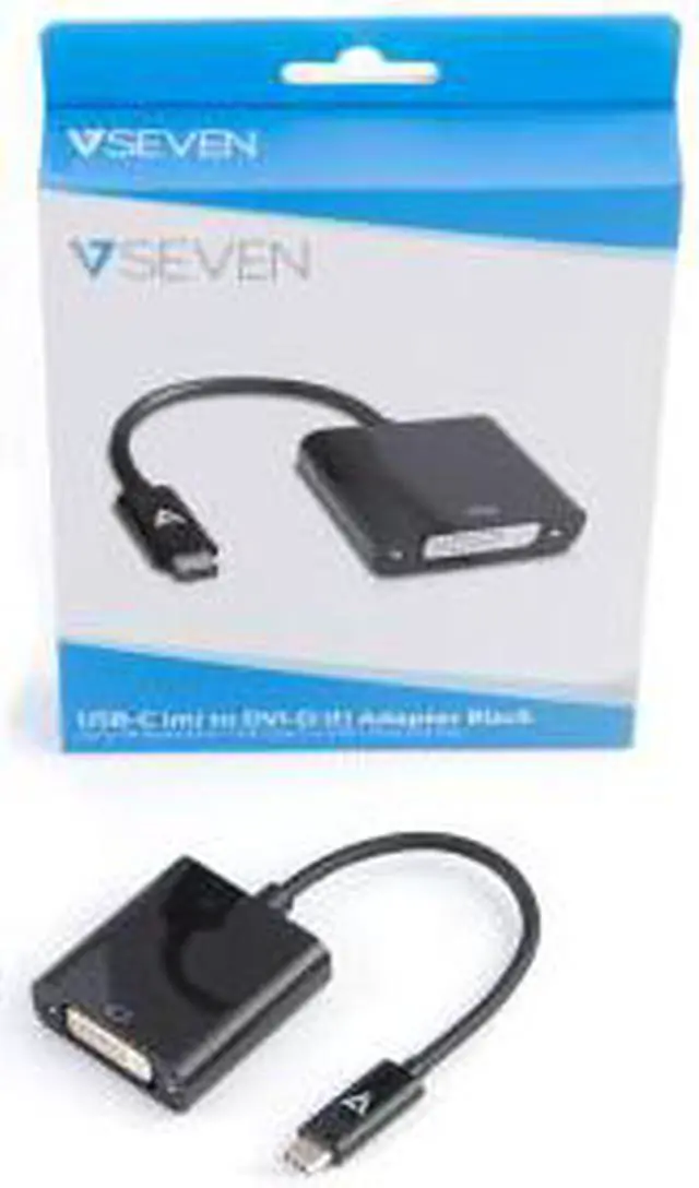 Alt view image 4 of 13 - V7 Black Usb Video Adapter Usb-C Male To Dvi-I Female