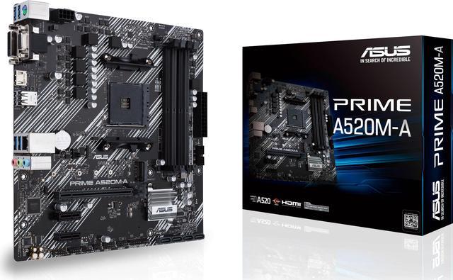 ASUS PRIME A520M-A - Motherboard - micro ATX - Socket AM4 - AMD A520 - USB  3.2 Gen 1 - Gigabit LAN - onboard graphics (C
