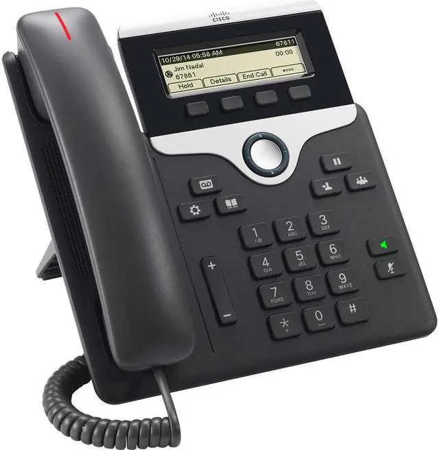 Alt view image 9 of 11 - Cisco - CP-7811-K9= - Cisco 7811 IP Phone - Cable - Wall Mountable - Charcoal - 1 x Total Line - VoIP - Caller ID - Speakerphone - 2 x Network (RJ-45) - PoE Ports - Monochrome - DHCP, SRTP, CDP, LDAP,