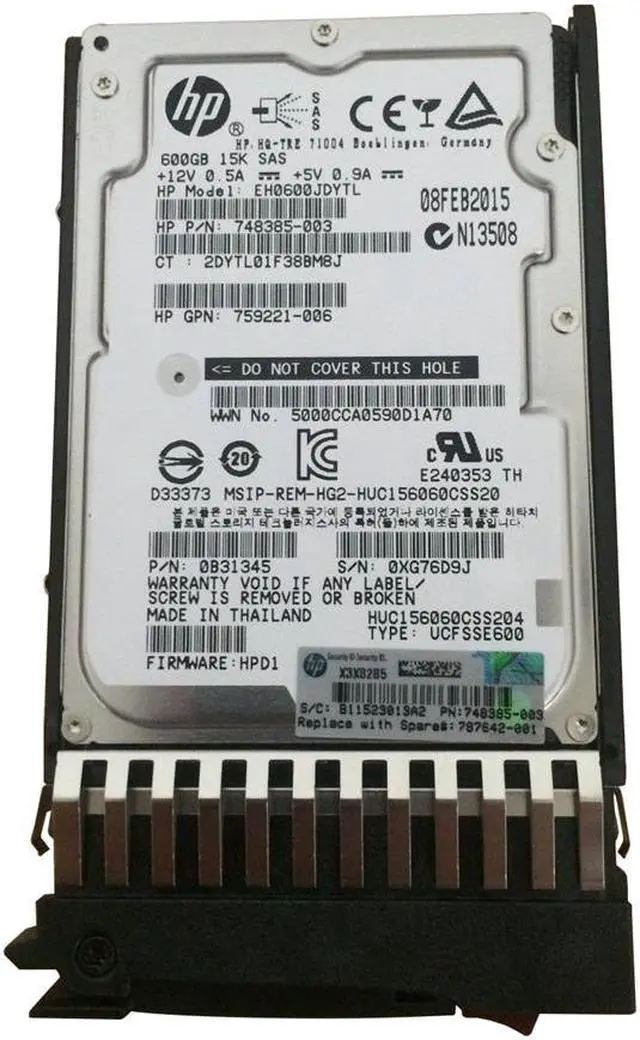 Alt view image 10 of 14 - HPE - BUSINESS CLASS STORAGE J9F42A 600GB 2.5" Hard Drives