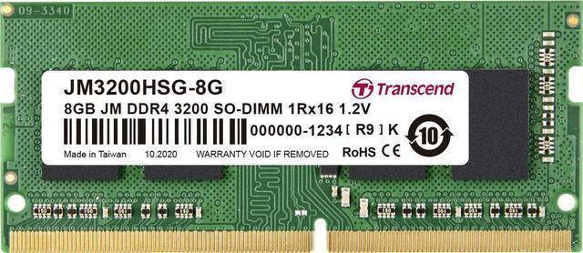 Alt view image 2 of 4 - 8GB Transcend JetRam DDR4 3200Mhz PC4-25600 CL22 SO-DIMM Laptop Module 260 Pins