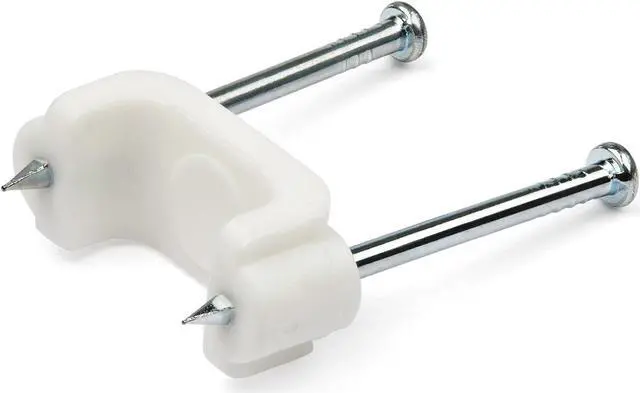 Alt view image 2 of 2 - 100 CABLE CLIPS WITH NAILS /CLAMPS/TACKS