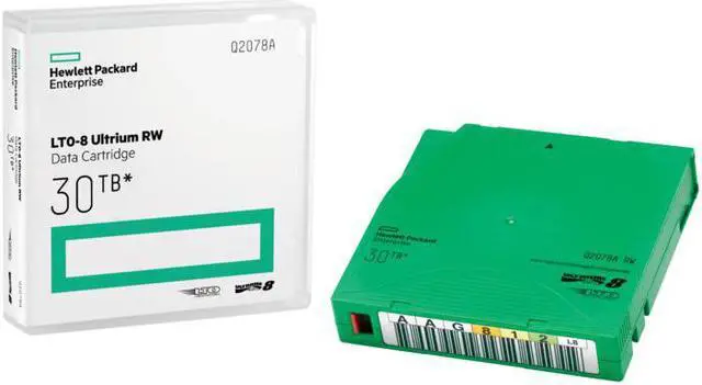 Alt view image 7 of 15 - HPE LTO-8 Ultrium 30TB RW Non Custom Labeled Library Pack 20 Data Cartridges with Cases