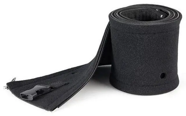 Alt view image 2 of 2 - 40" (1m) Neoprene Cable Management Sleeve with Zipper & Buckle - 1.2" (3cm) Diameter - Computer / PC Power / Network / AV Cord Cover / Manager - Flexible Cable Organizer Wrap - Black (WKSTNCMZP)
