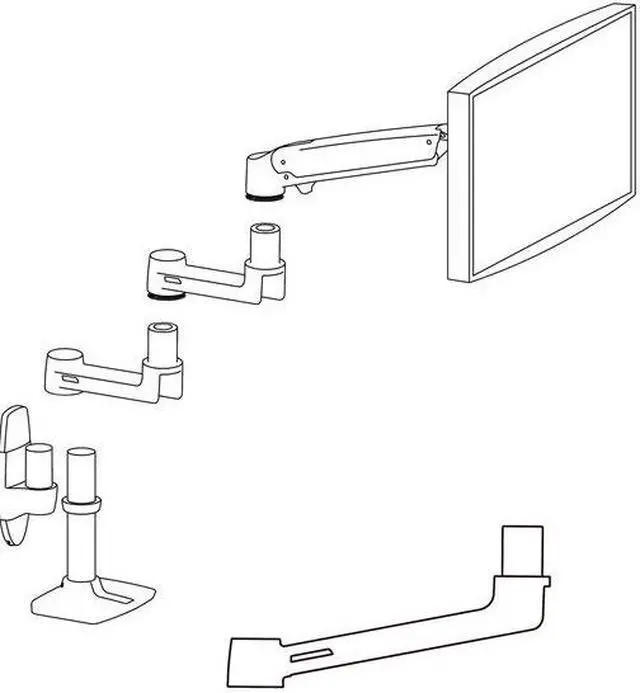 Main image of Ergotron LX - Mounting component (end cap, 9" extension arm) - for LCD display - aluminium - black - arm mountable