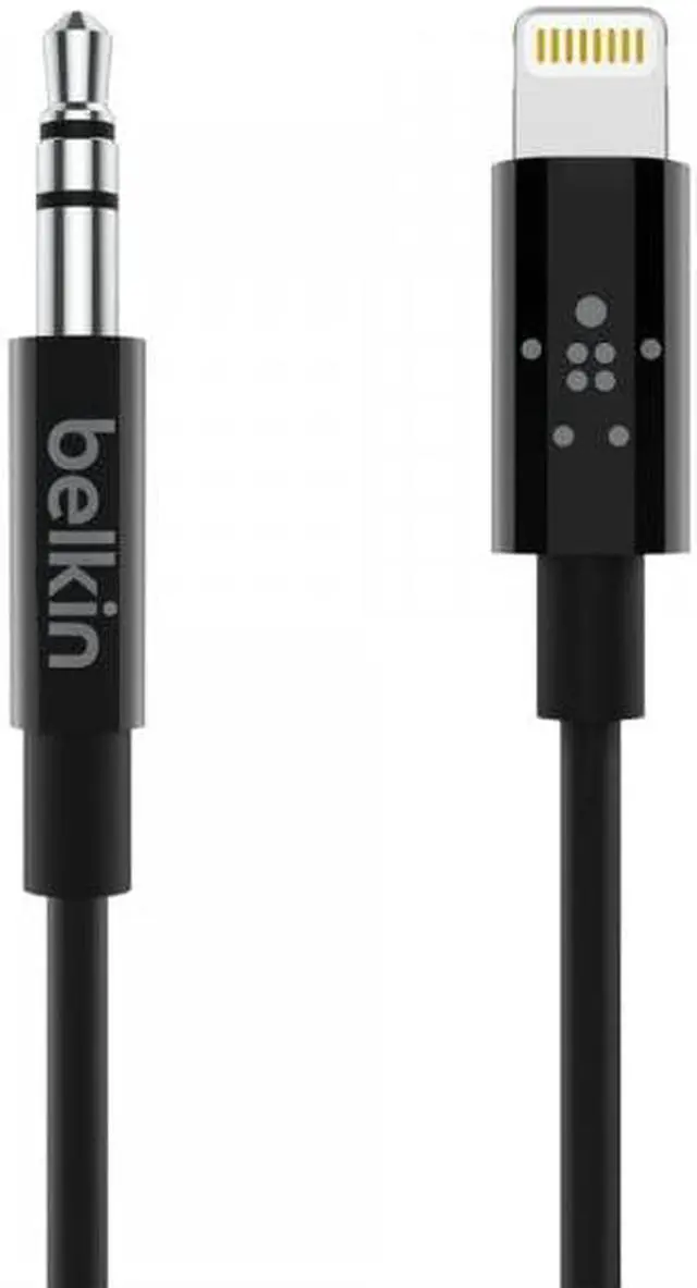 Alt view image 6 of 12 - belkin 3.5 mm audio cable with lightning connector  mfi made for iphone certified lightning to aux cable, 6 feet, black