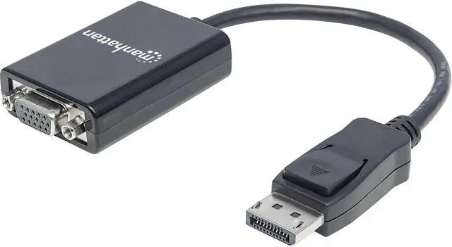 Alt view image 9 of 18 - Manhattan DisplayPort to VGA Converter Cable - DisplayPort/VGA for Monitor, Video Device, Projector, Notebook, Desktop Computer - 1.35 GB/s - 5.91" - 1 x DisplayPort Male Digital Video - 1 x HD-15 Fem