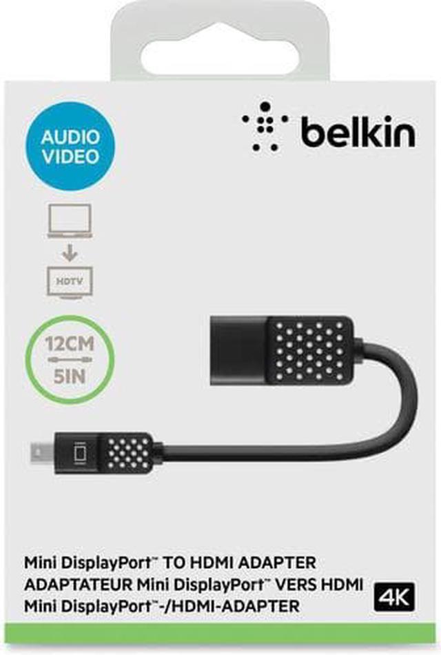 Alt view image 2 of 8 - Belkin Mini DisplayPort to HDMI Adapter 4k Compatible Black